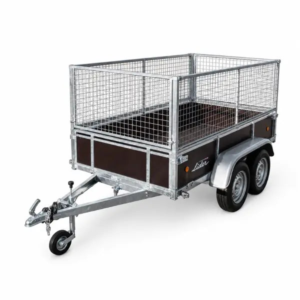 LIDER 45450 - Double essieu avec rehausse grillagée 70 cm - PTAC 750 kg