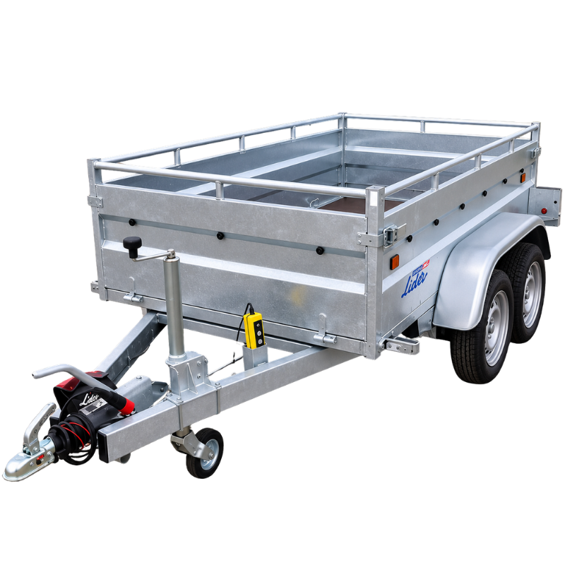 LIDER - Remorque benne hydraulique double essieu 253 × 134 × 50 cm - PTAC 1 000 kg - Vue 3