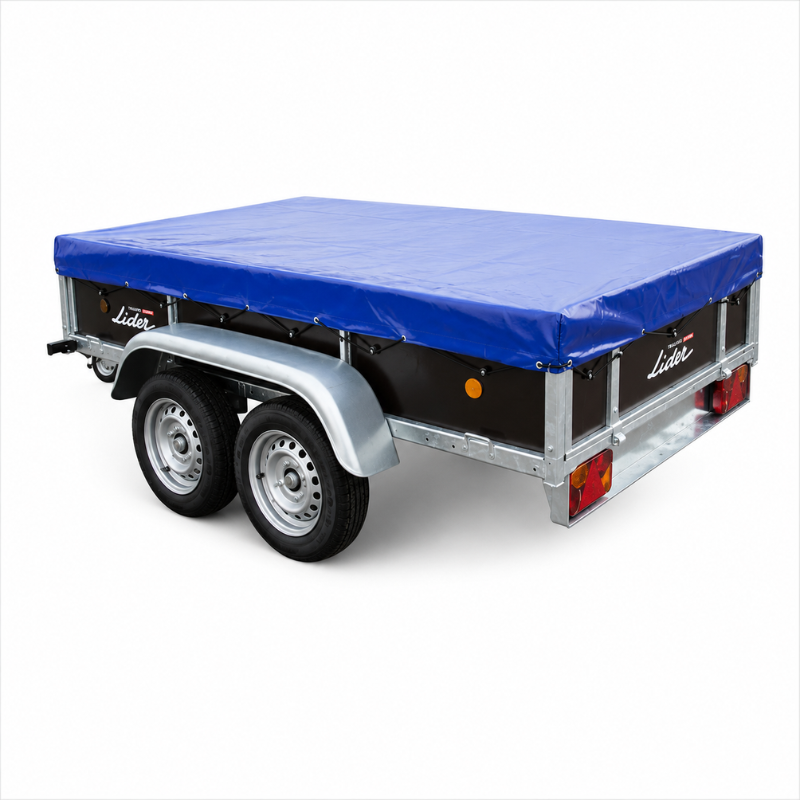 LIDER 45450 - Double essieu avec rehausse grillagée 70 cm - PTAC 500 kg - Vue 3