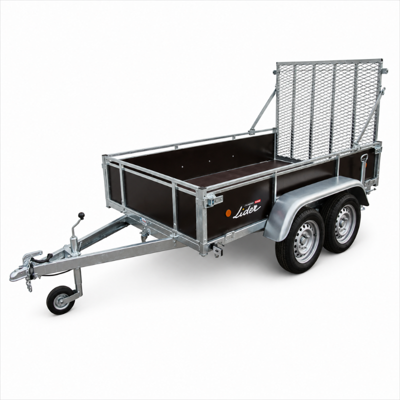 LIDER 45450 - Double essieu avec rehausse grillagée 70 cm - PTAC 500 kg - Vue 4