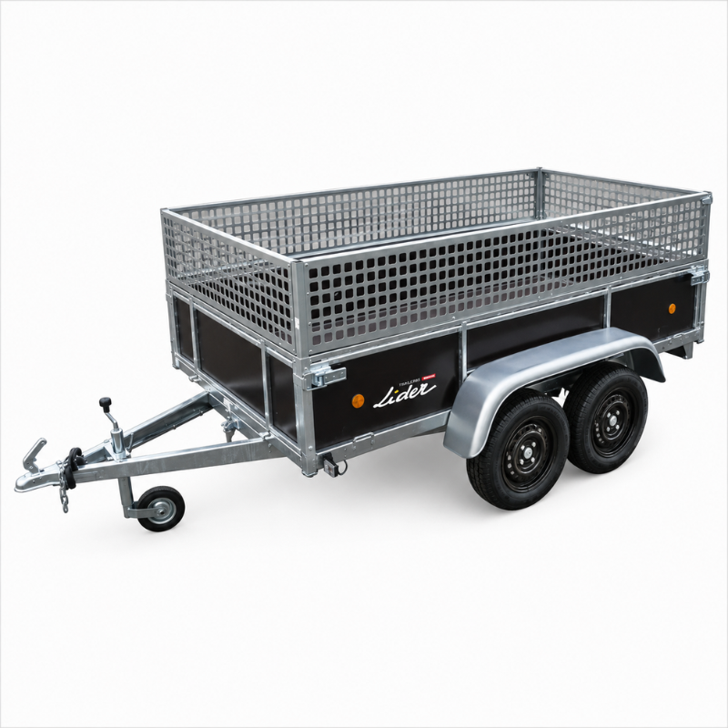 LIDER 45450 - Double essieu avec rehausse grillagée 70 cm - PTAC 500 kg - Vue 5